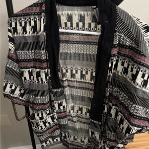 Black and White Patterned Kimono